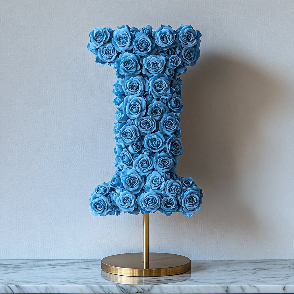 Iris Blue Rose Letter I Lamp - Imaginary Worlds