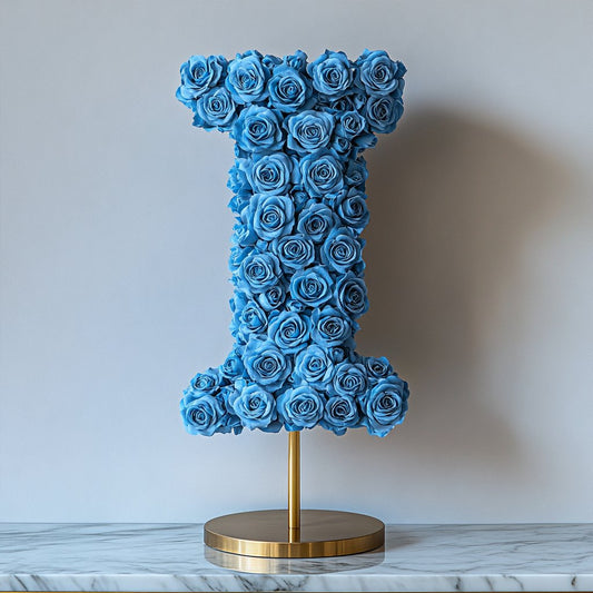 Iris Blue Rose Letter I Lamp - Imaginary Worlds