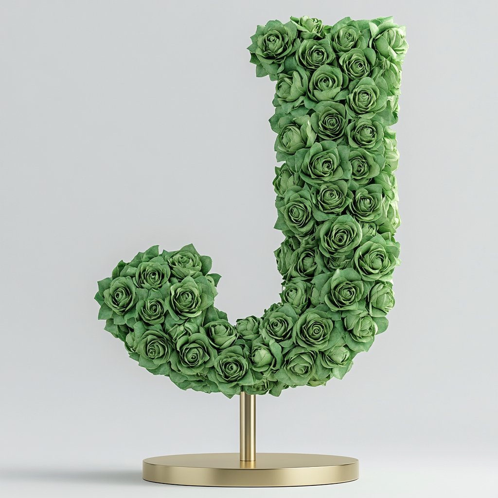 Jason Green Rose Letter J Lamp - Imaginary Worlds