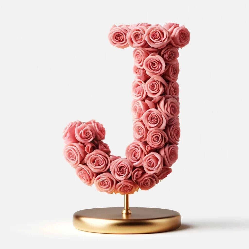 Jason Pink Rose Letter J Lamp - Imaginary Worlds