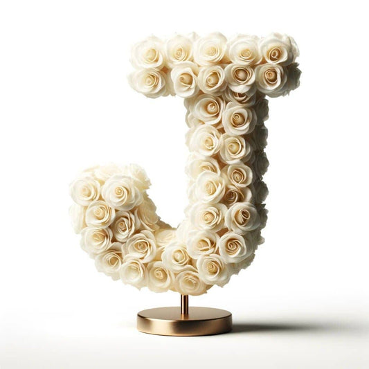 Juno White Rose Letter J Lamp - Imaginary Worlds