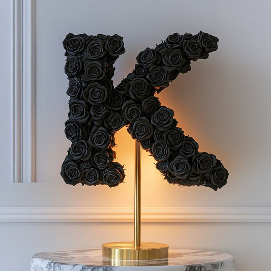 Kali Black Rose Letter K Lamp - Imaginary Worlds