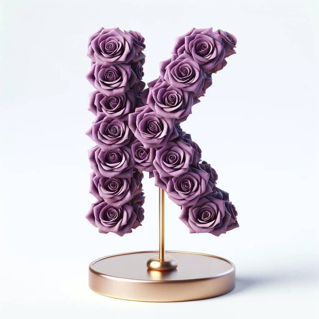 Kalliope Pink Rose Letter K Lamp - Imaginary Worlds