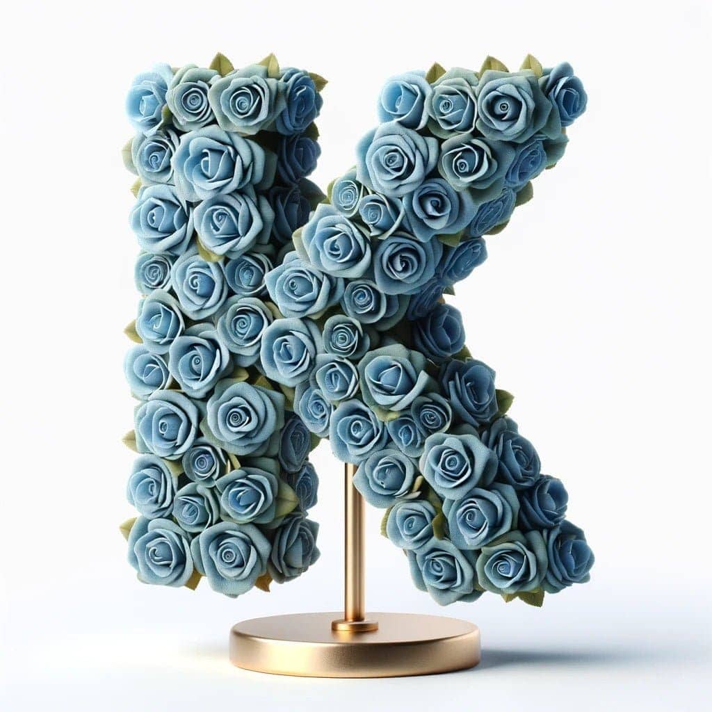 Kratos Blue Rose Letter K Lamp - Imaginary Worlds