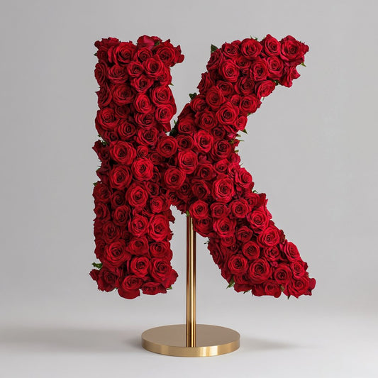 Kronos Red Rose Letter K Lamp - Imaginary Worlds