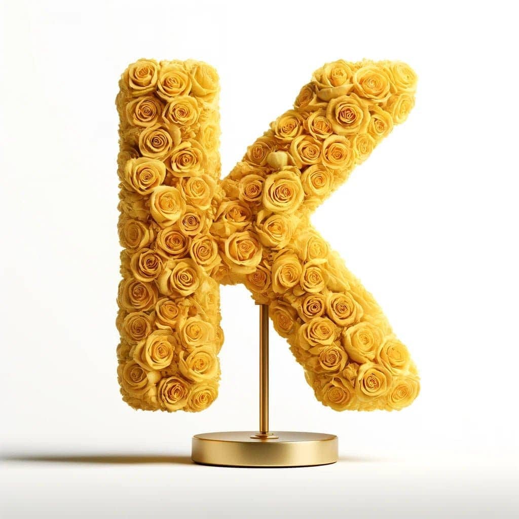 Kronos Yellow Rose Letter K Lamp - Imaginary Worlds