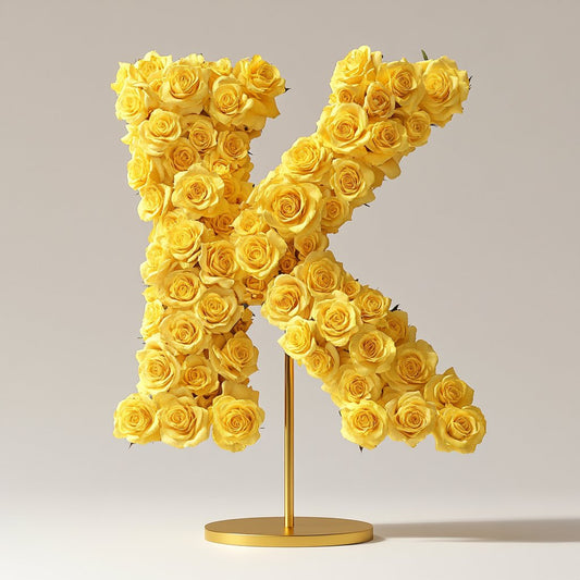 Kronos Yellow Rose Letter K Lamp - Imaginary Worlds