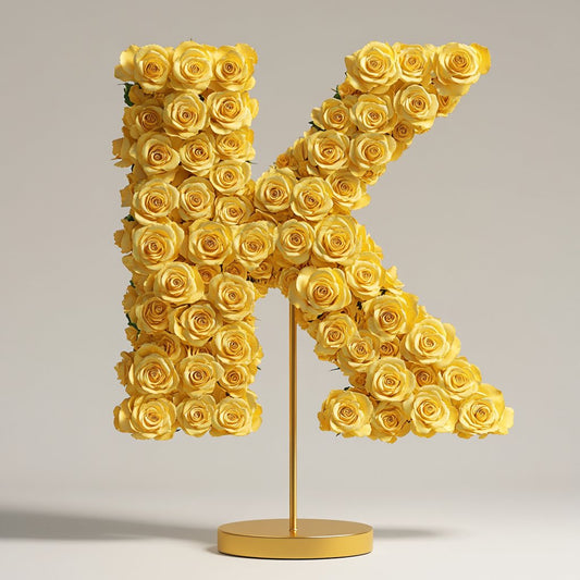 Kronos Yellow Rose Letter K Lamp - Imaginary Worlds