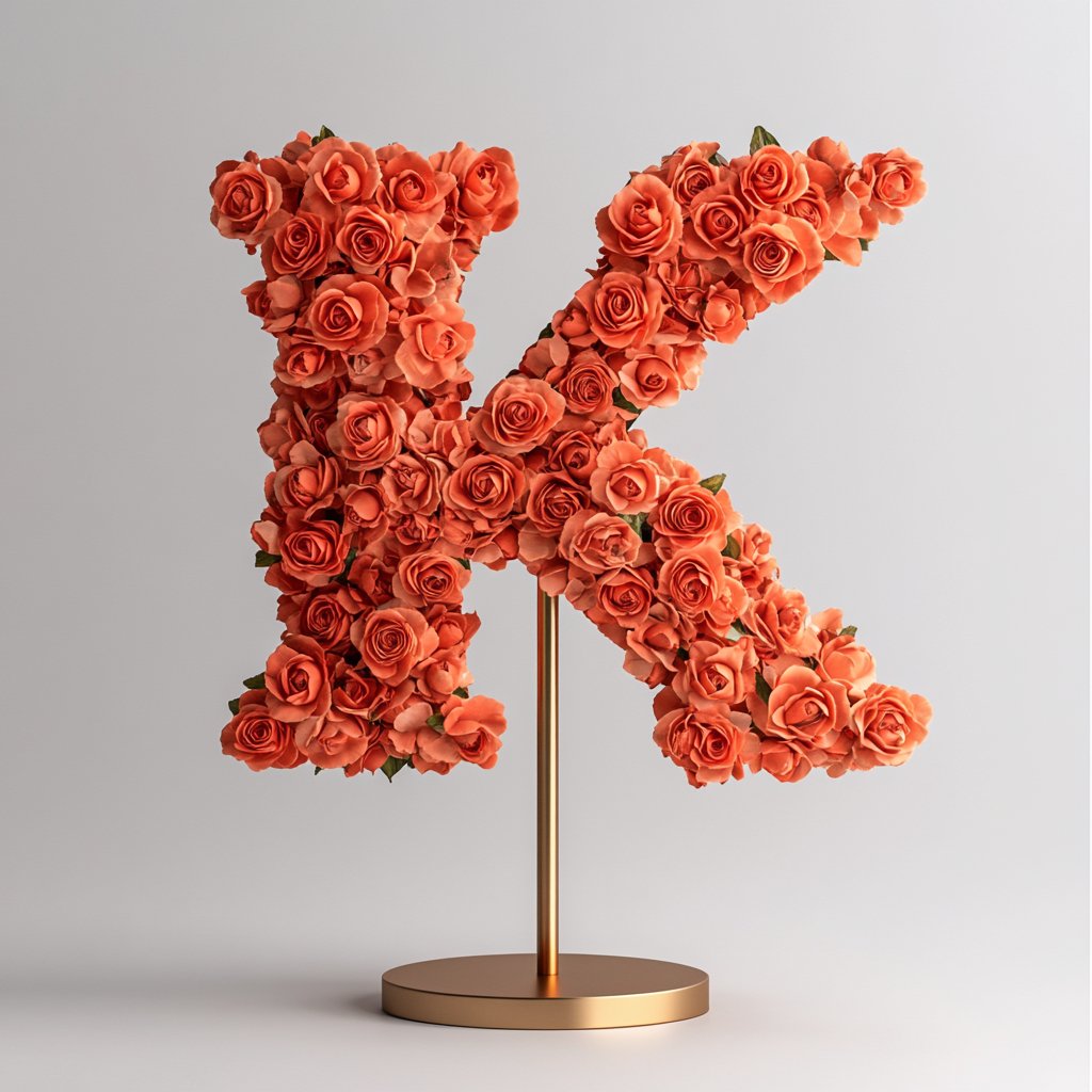 Kuan Yin Pink Rose Letter K Lamp - Imaginary Worlds