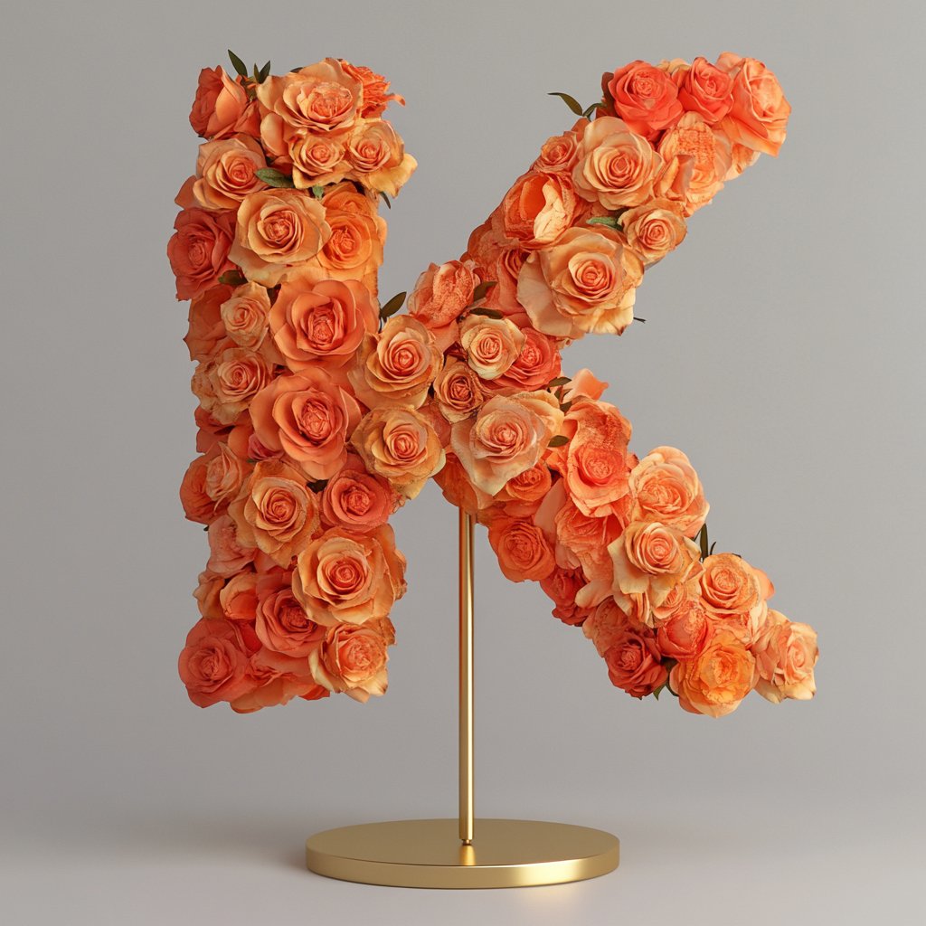 Kuan Yin Pink Rose Letter K Lamp - Imaginary Worlds