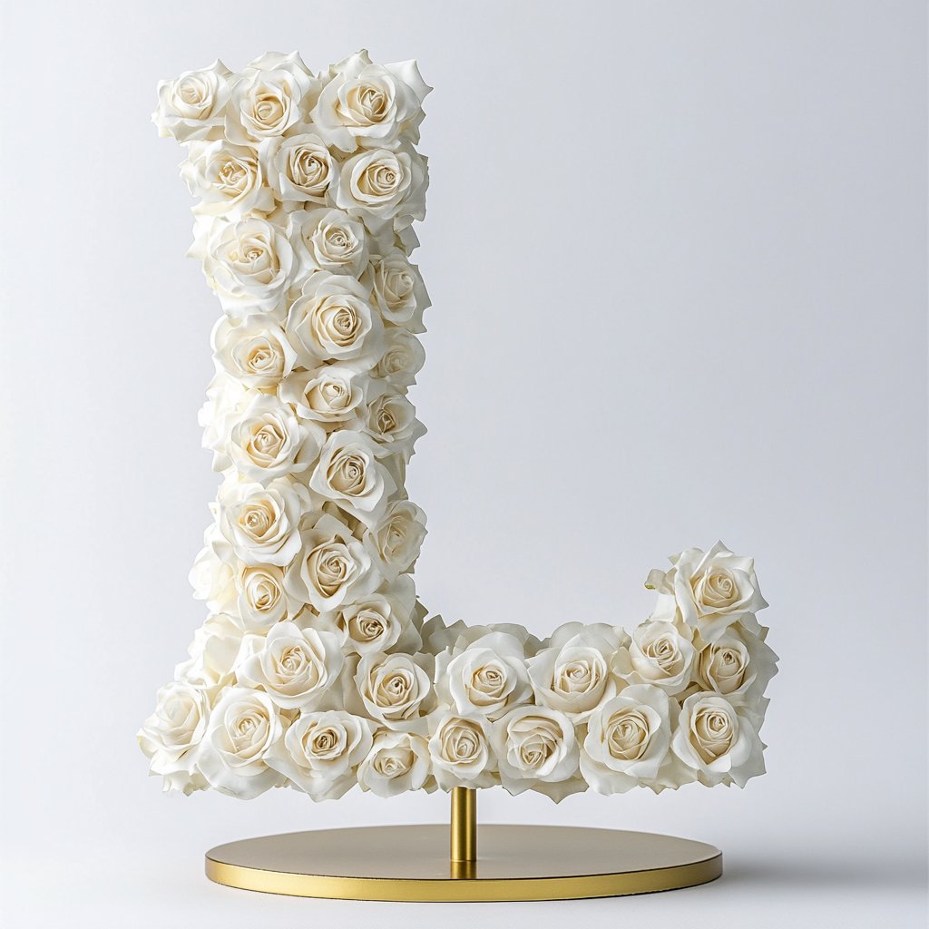 Leto White Rose Letter L Lamp - Imaginary Worlds