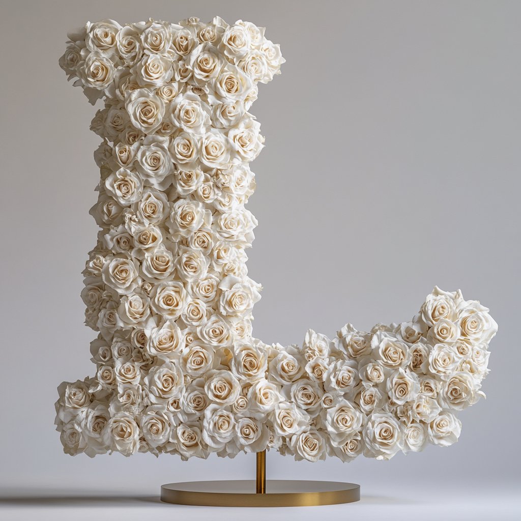 Leto White Rose Letter L Lamp - Imaginary Worlds