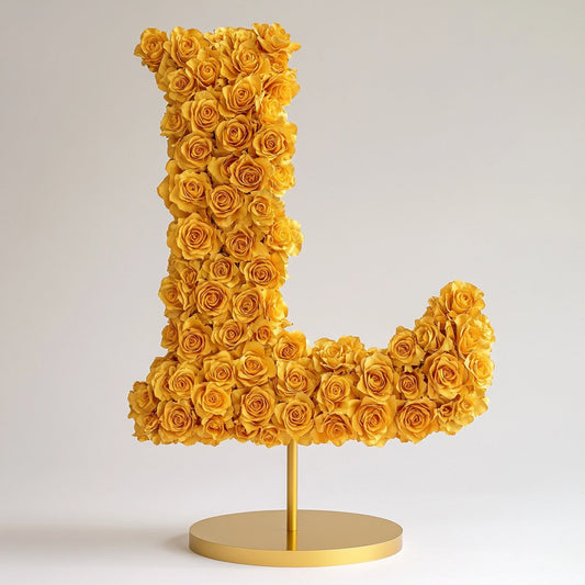 Leto Yellow Rose Letter L Lamp - Imaginary Worlds