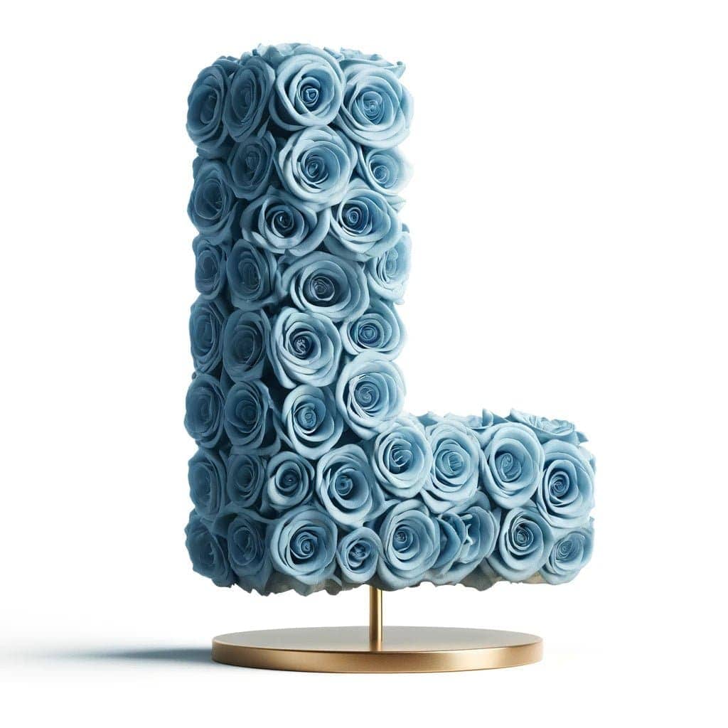 Leucothea Blue Rose Letter L Lamp - Imaginary Worlds