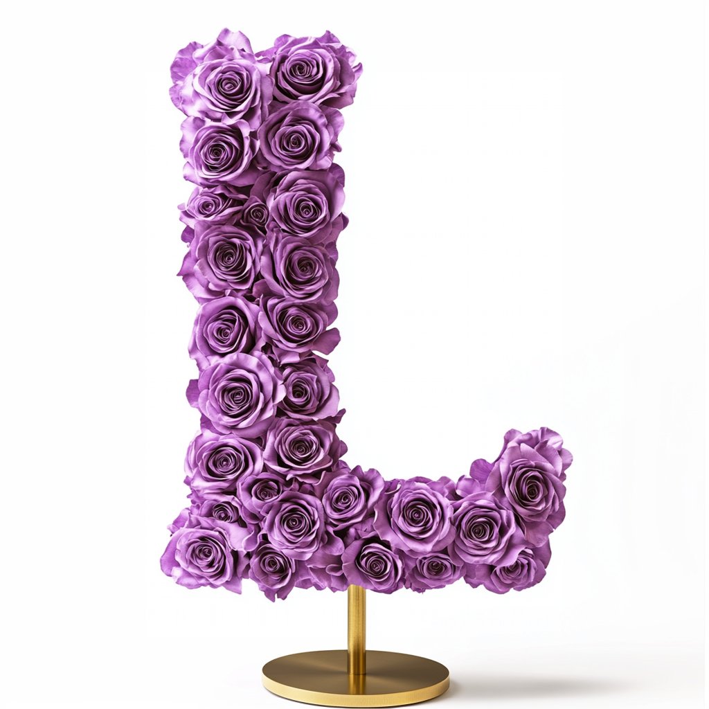 Lilith Purple Rose Letter L Lamp - Imaginary Worlds