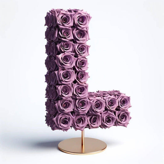 Lilith Purple Rose Letter L Lamp - Imaginary Worlds