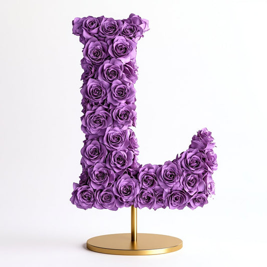 Lilith Purple Rose Letter L Lamp - Imaginary Worlds