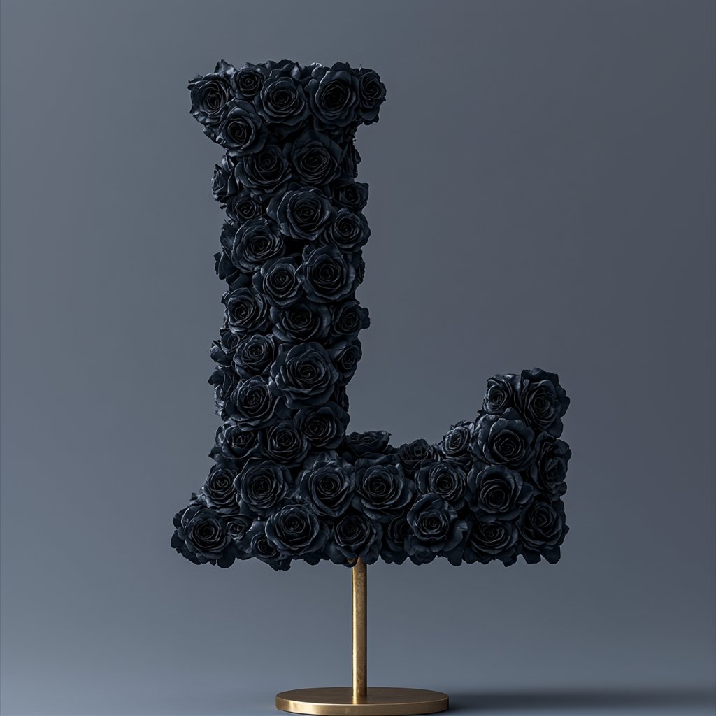 Loki Black Rose Letter L Lamp - Imaginary Worlds