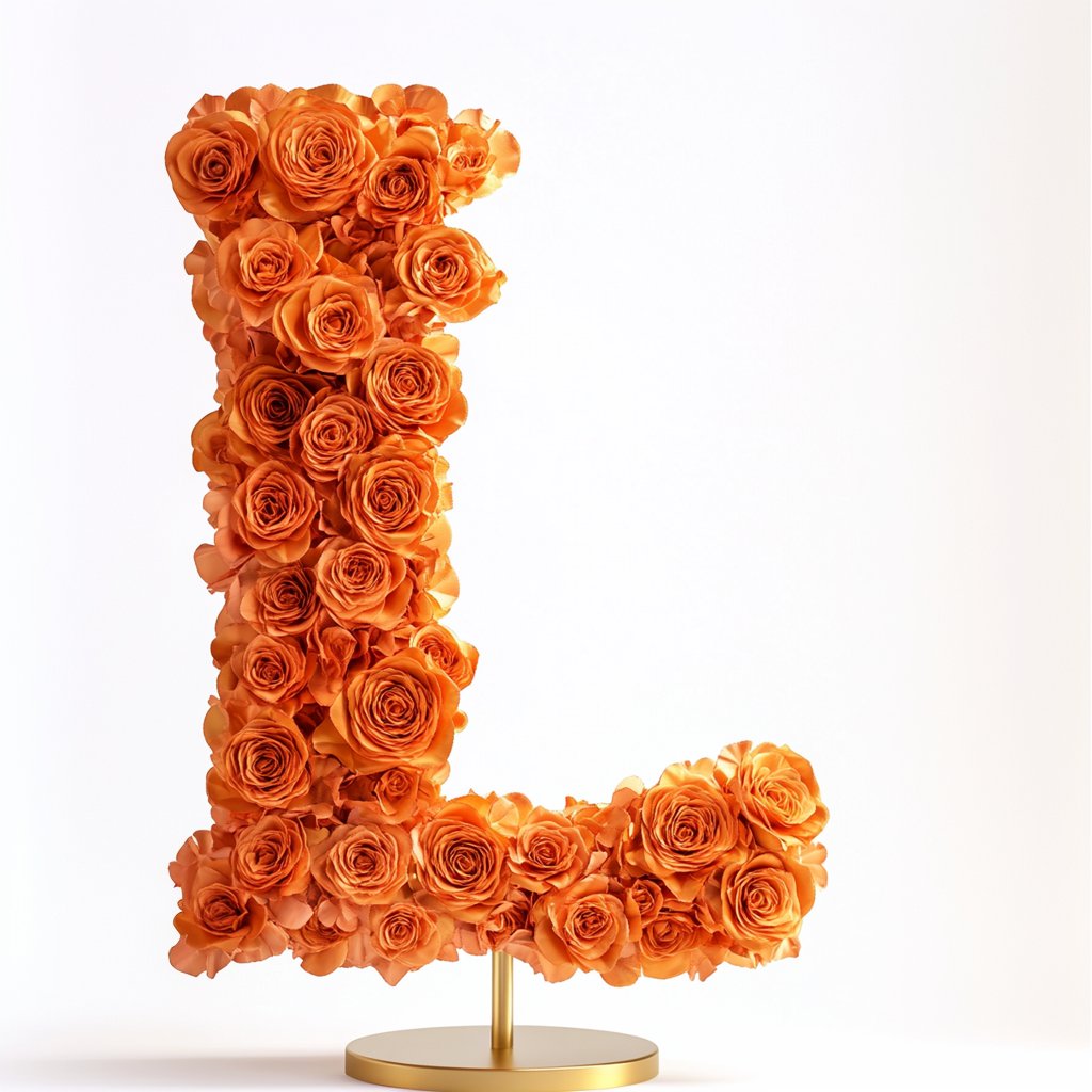 Lugh Orange Rose Letter L Lamp - Imaginary Worlds