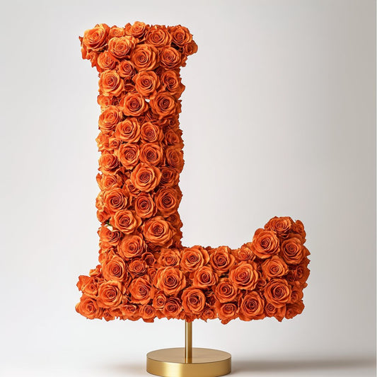 Lugh Orange Rose Letter L Lamp - Imaginary Worlds