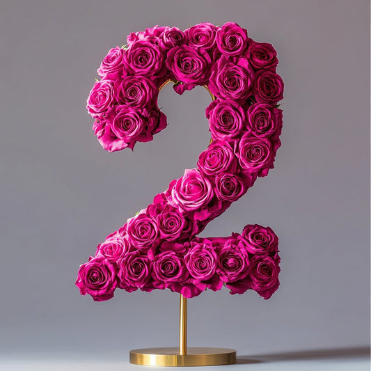 Magenta Rose Eternal Number 2 Lamp - Imaginary Worlds