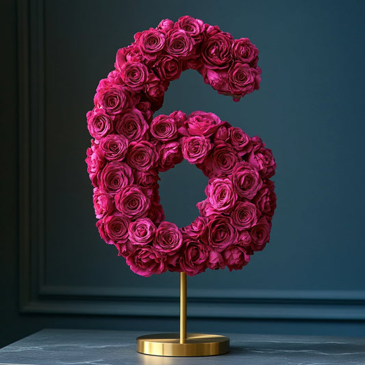 Magenta Rose Eternal Number 6 Lamp - Imaginary Worlds