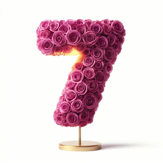 Magenta Rose Eternal Number 7 Lamp - Imaginary Worlds