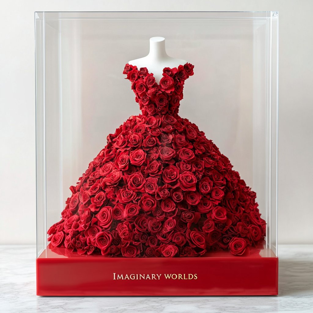 Majestic Size Forever Red Rose Dress - Imaginary Worlds