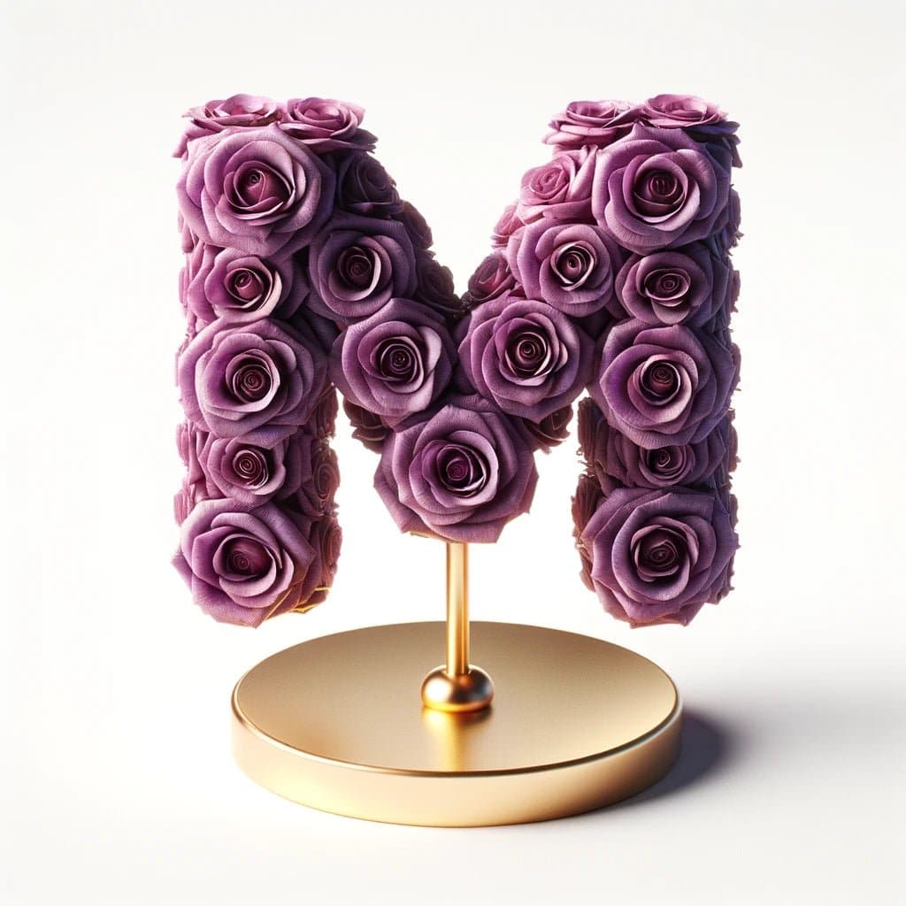 Medea Purple Rose Letter M Lamp - Imaginary Worlds