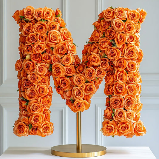 Midas Orange Rose Letter M Lamp - Imaginary Worlds