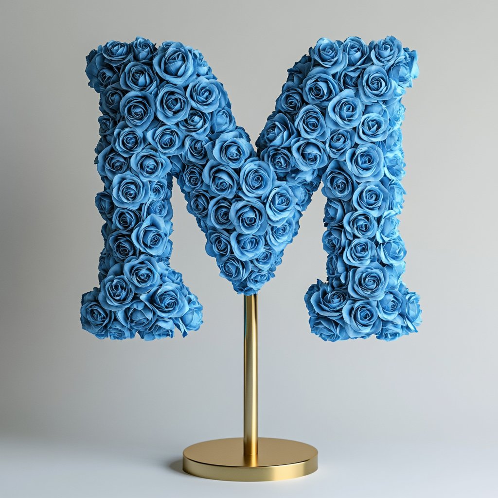 Morpheus Blue Rose Letter M Lamp - Imaginary Worlds