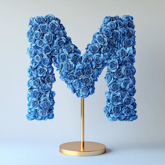 Morpheus Blue Rose Letter M Lamp - Imaginary Worlds