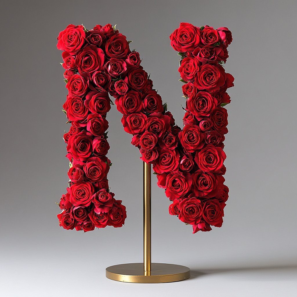 Nemesis Red Rose Letter N Lamp - Imaginary Worlds