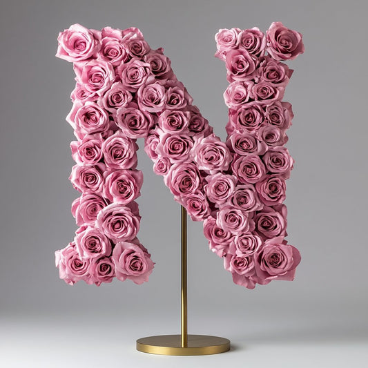 Nike Pink Rose Letter N Lamp - Imaginary Worlds