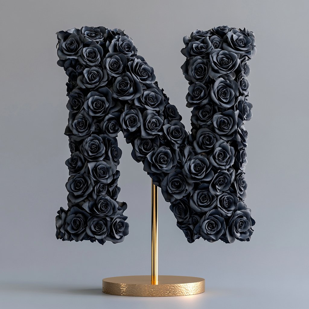 Nyx Black Rose Letter N Lamp - Imaginary Worlds