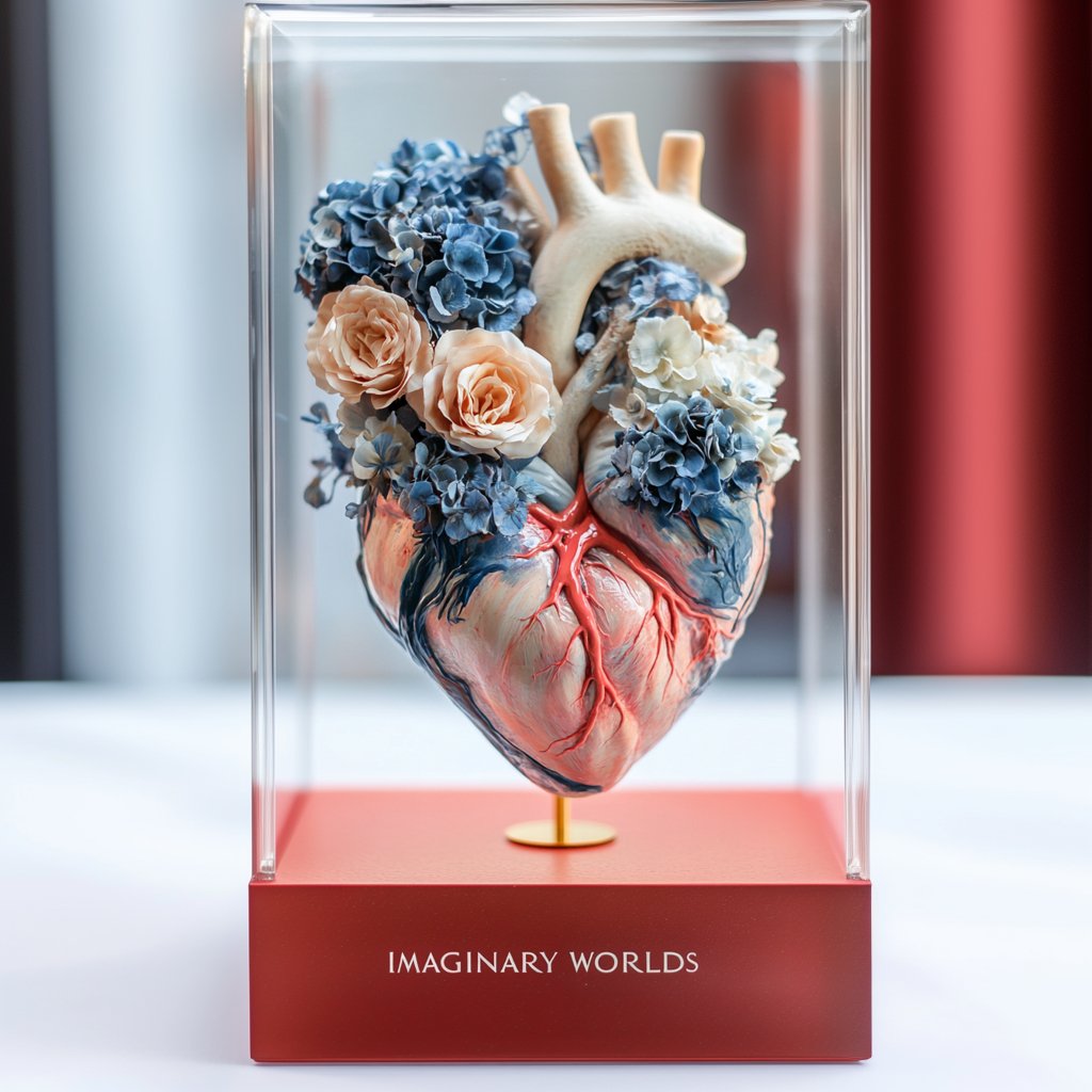 Ocean Serenity Forever Rose Heart Sculpture - Imaginary Worlds