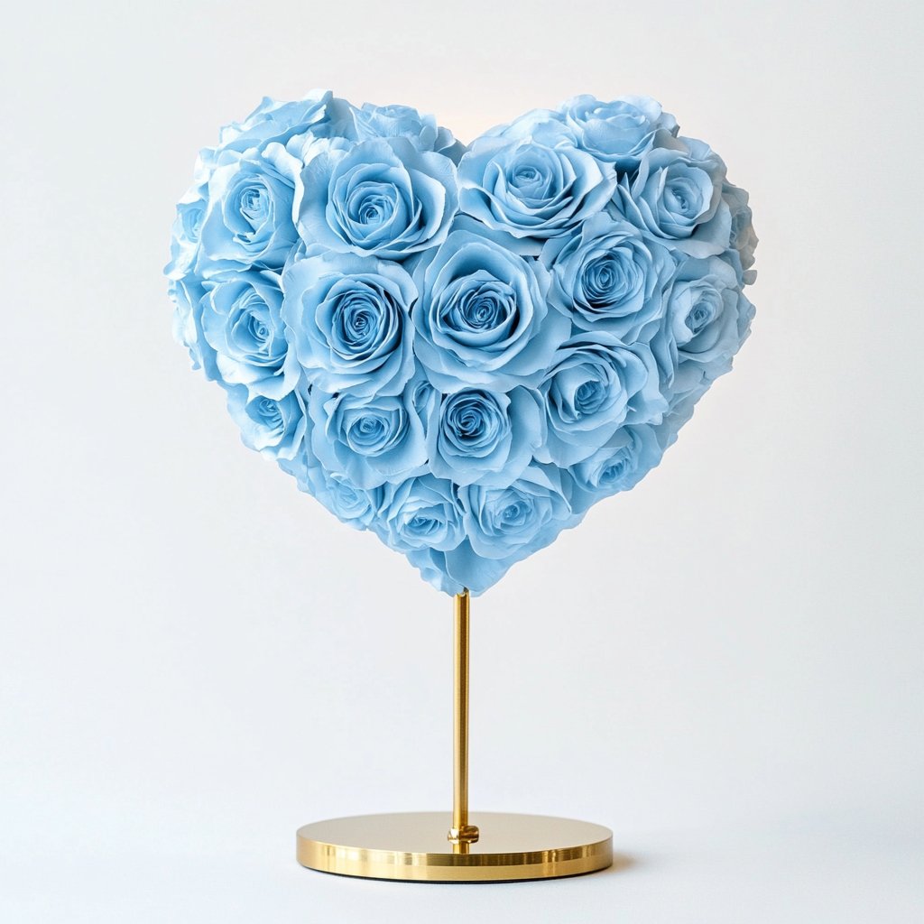 Odysseus and Penelope Baby Blue Rose Heart Lamp - Imaginary Worlds