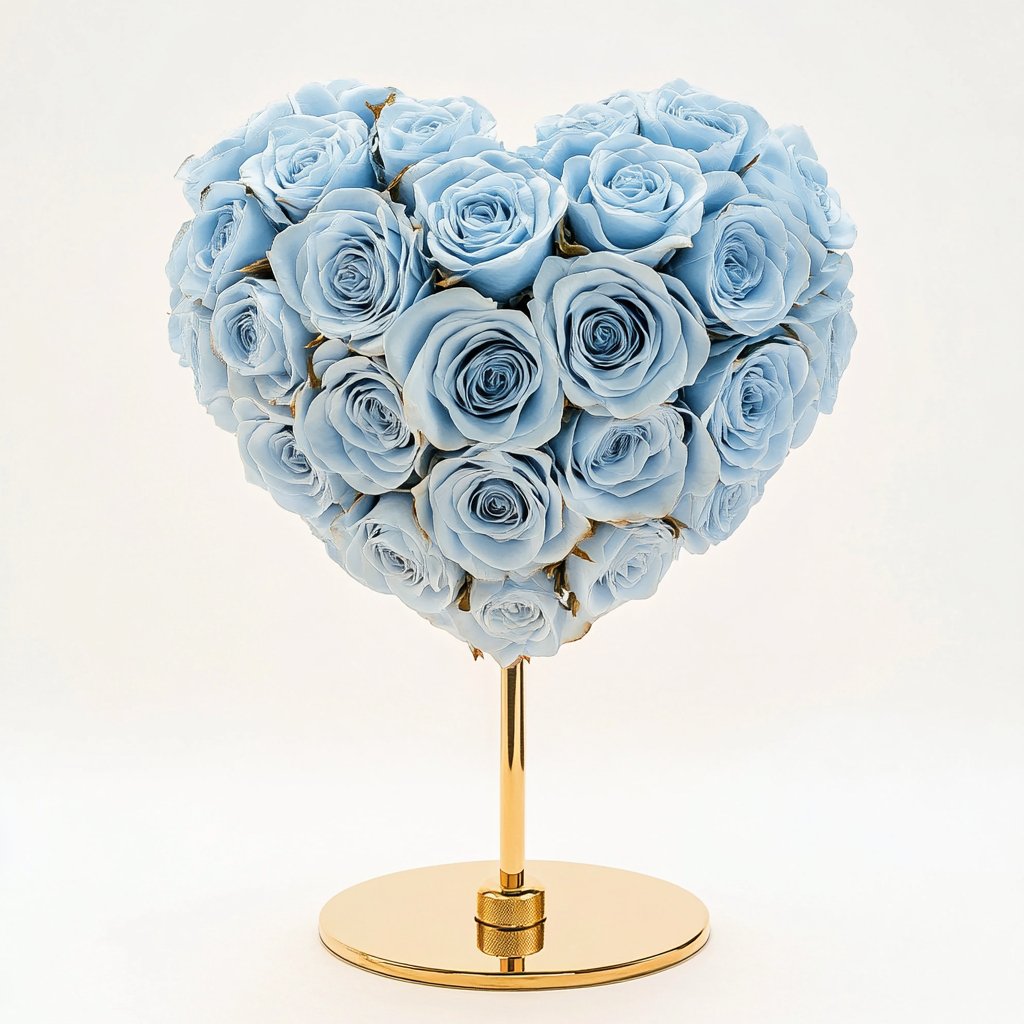 Odysseus and Penelope Baby Blue Rose Heart Lamp - Imaginary Worlds