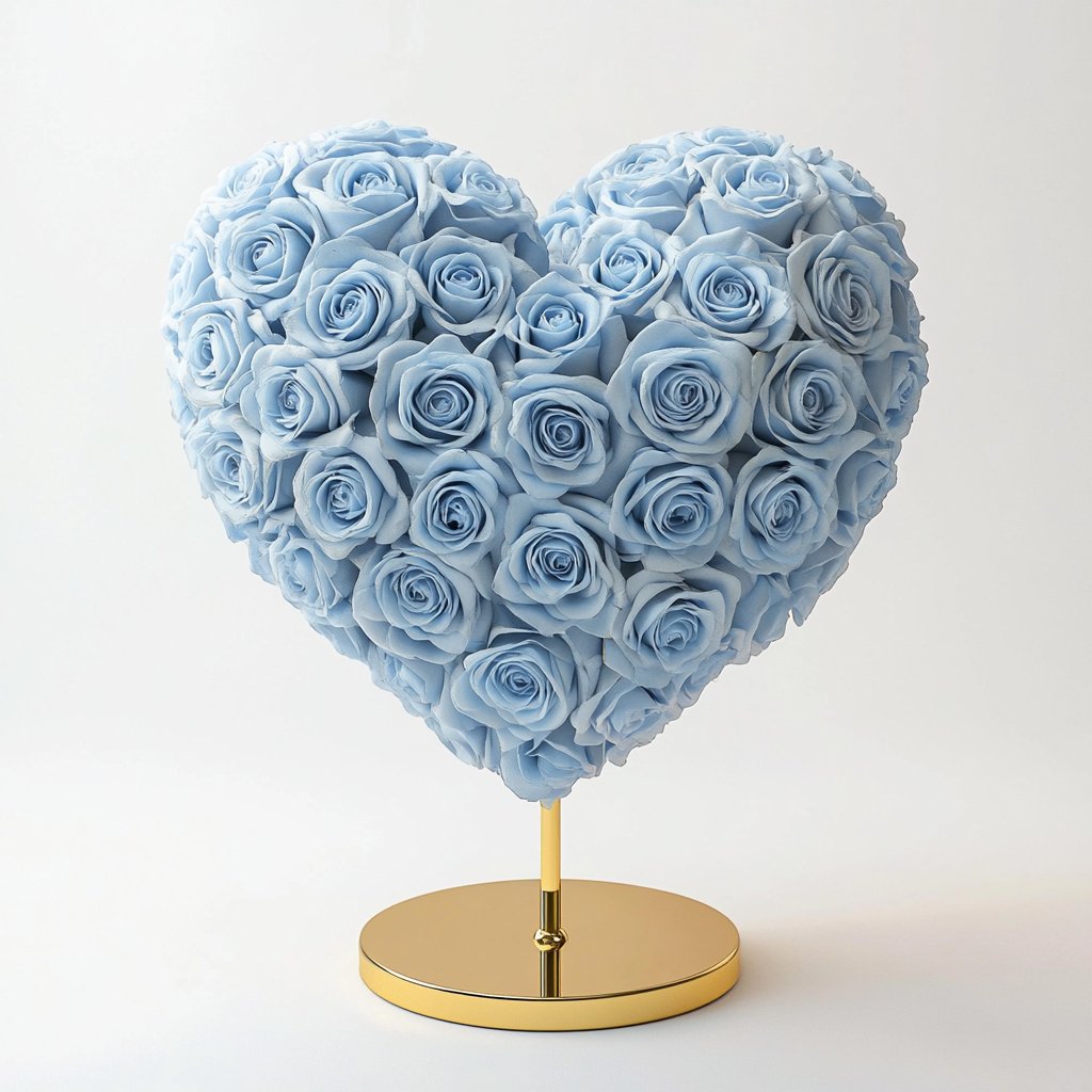 Odysseus and Penelope Baby Blue Rose Heart Lamp - Imaginary Worlds