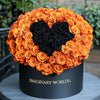 Orange Ramo Buchon with Black Rose Heart - Imaginary Worlds