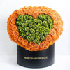 Orange Ramo Buchon with Green Rose Heart - Imaginary Worlds