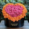 Orange Ramo Buchon with Pink Rose Heart - Imaginary Worlds