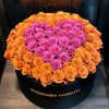 Orange Ramo Buchon with Pink Rose Heart - Imaginary Worlds