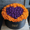 Orange Ramo Buchon with Purple Rose Heart - Imaginary Worlds