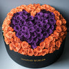 Orange Ramo Buchon with Purple Rose Heart - Imaginary Worlds