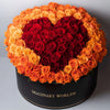 Orange Ramo Buchon with Red Rose Heart - Imaginary Worlds