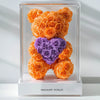 Orange Rose Bear with Purple Heart - Imaginary Worlds