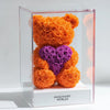 Orange Rose Bear with Purple Heart - Imaginary Worlds