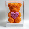 Orange Rose Bear with Purple Heart - Imaginary Worlds