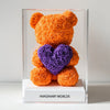 Orange Rose Bear with Purple Heart - Imaginary Worlds